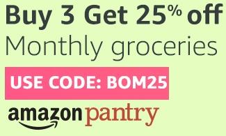Amazon Pantry Buy any 3 products & get Additional 25% Discount