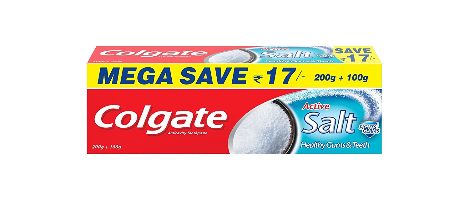 Colgate Toothpaste Active Salt 300 g (Natural Saver Pack) Pack of 2