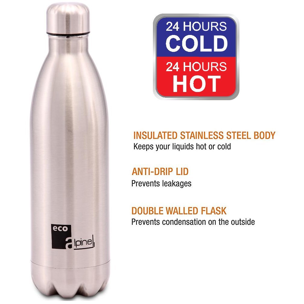 Eco Alpine Stainless Steel Hot and Cold Thermoflask Bottle - 1000 Ml