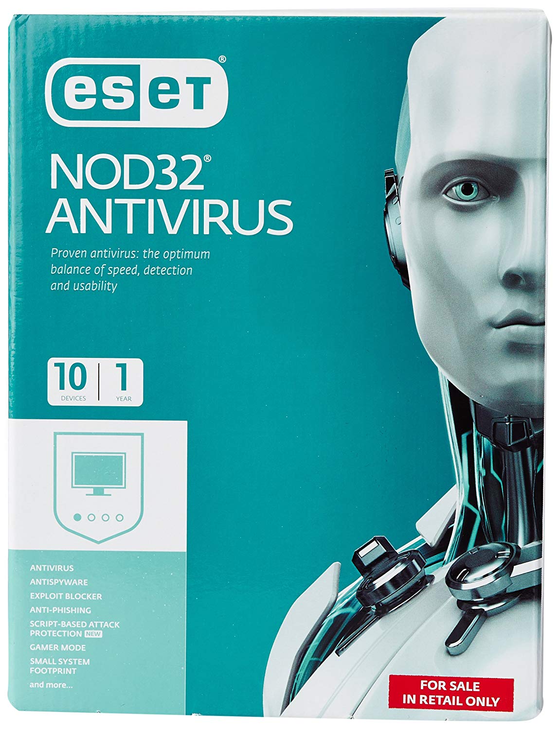 ESET NOD32 Antivirus - 10 PCS for 1 Year (CD)