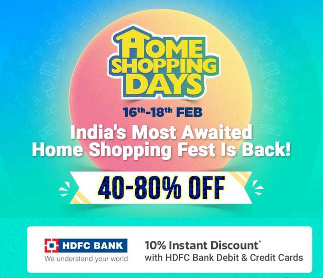 Flipkart Home Shopping Days Sale Upto 80% Discount On Home Products 17th - 19th Feb