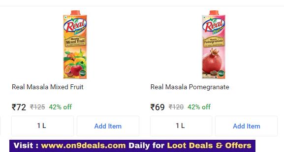 Fruit Juices Minimum 40% Off Starting From Rs.63
