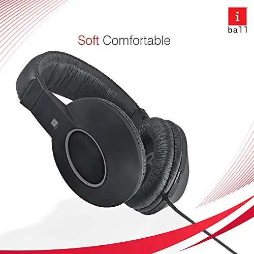 iBall EarWear Rock, Pitch Perfect Sound, Over-Ear Wired Headphones with Mic