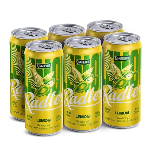 Kingfisher Radler - Lemon - Non-Alcoholic Malt Drink , Pack of 6 x 300 ml Can