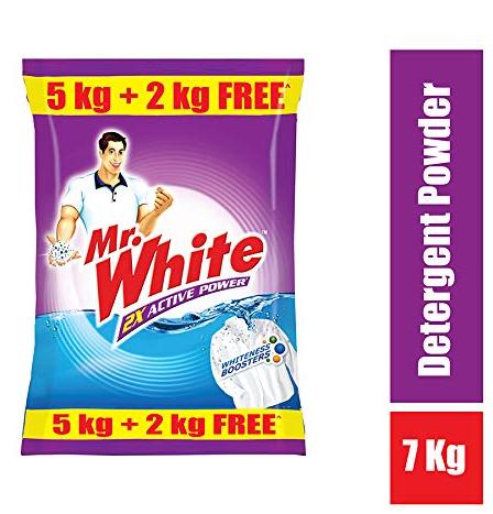Mr. White Detergent powder - 5 kg with Free Detergent powder - 2 kg