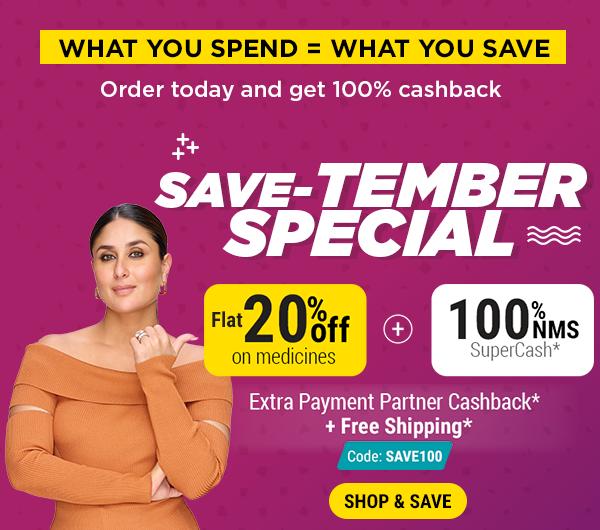 Netmeds - Flat 23% off + 50% NMS SuperCash on Their First Order + Upto Rs.300 Cashback Via Wallets