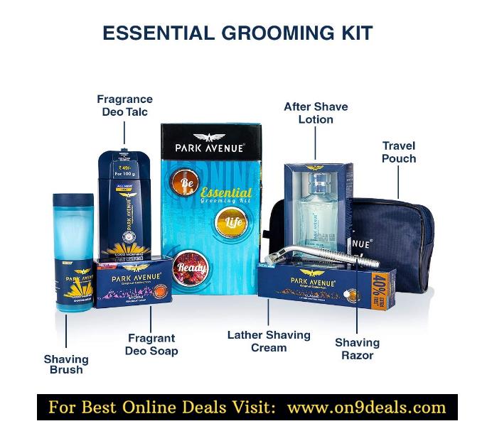 Park Avenue Essential Grooming Kit for Men with Free Travel Pouch Inside