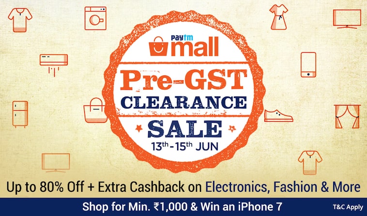 PayTm Mall Pre -GST Clearance Sale [13th- 15th June]