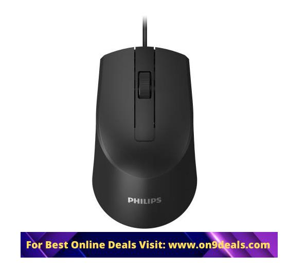 Philips SPK7104 Wired Optical Mouse  (USB 2.0, Black)