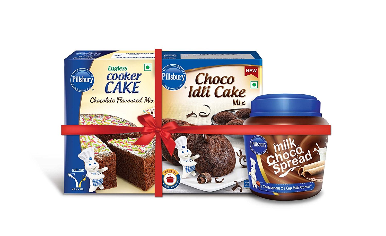 Pillsbury Choco Idli Cake,Cooker Cake mix & milk Chocolate spread (Combo)