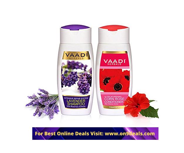Vaadi Herbals Lavender Shampoo, 110ml with Corn Rose Conditioner, 110ml