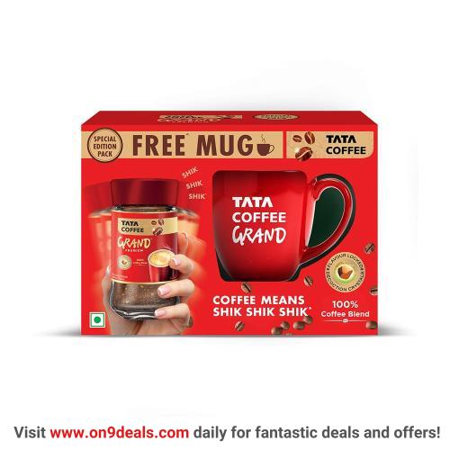 Tata Coffee Grand Premium Instant Coffee Jar With Free Mug
