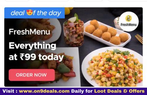 Zomato Deal of Day: FreshMenu Everything Rs. 100 + Extra Upto 25% Discount