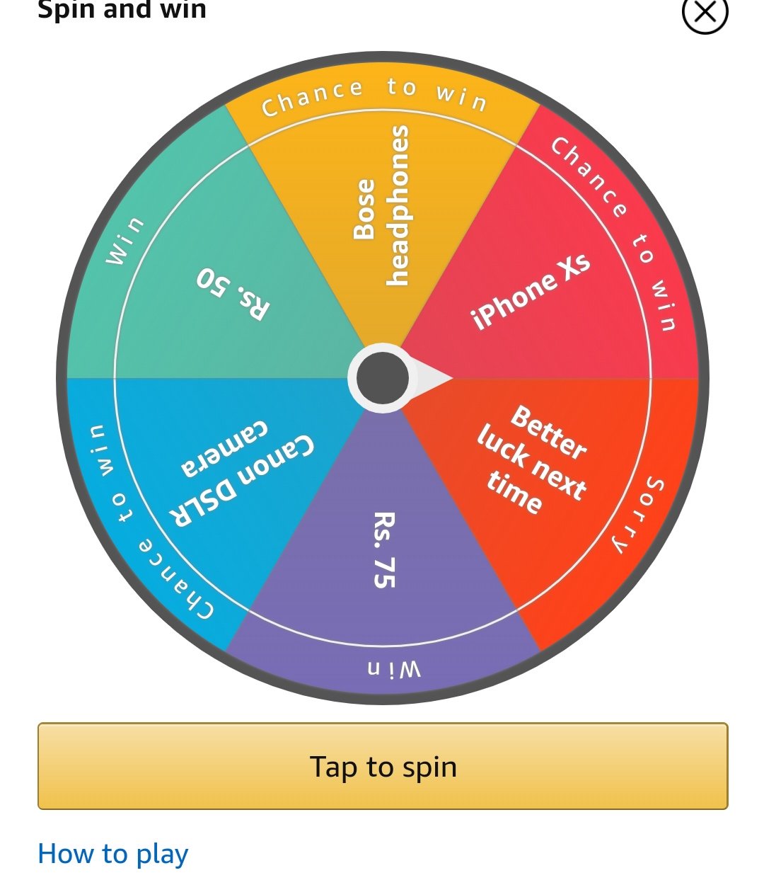 Amazon App Spin and Win Prizes