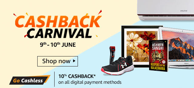 Amazon- Get Flat 10% cashback up to Rs 800 on Digital payments worth Rs 2000 and above