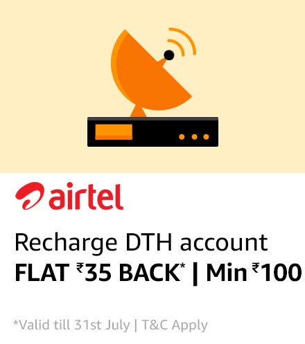 Amazon - Get Flat Rs.35 Cashback on Rs.100 Airtel DTH Recharge