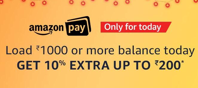Amazon - Load Rs.2000 in AmazonPay & Get Rs.200 For Free
