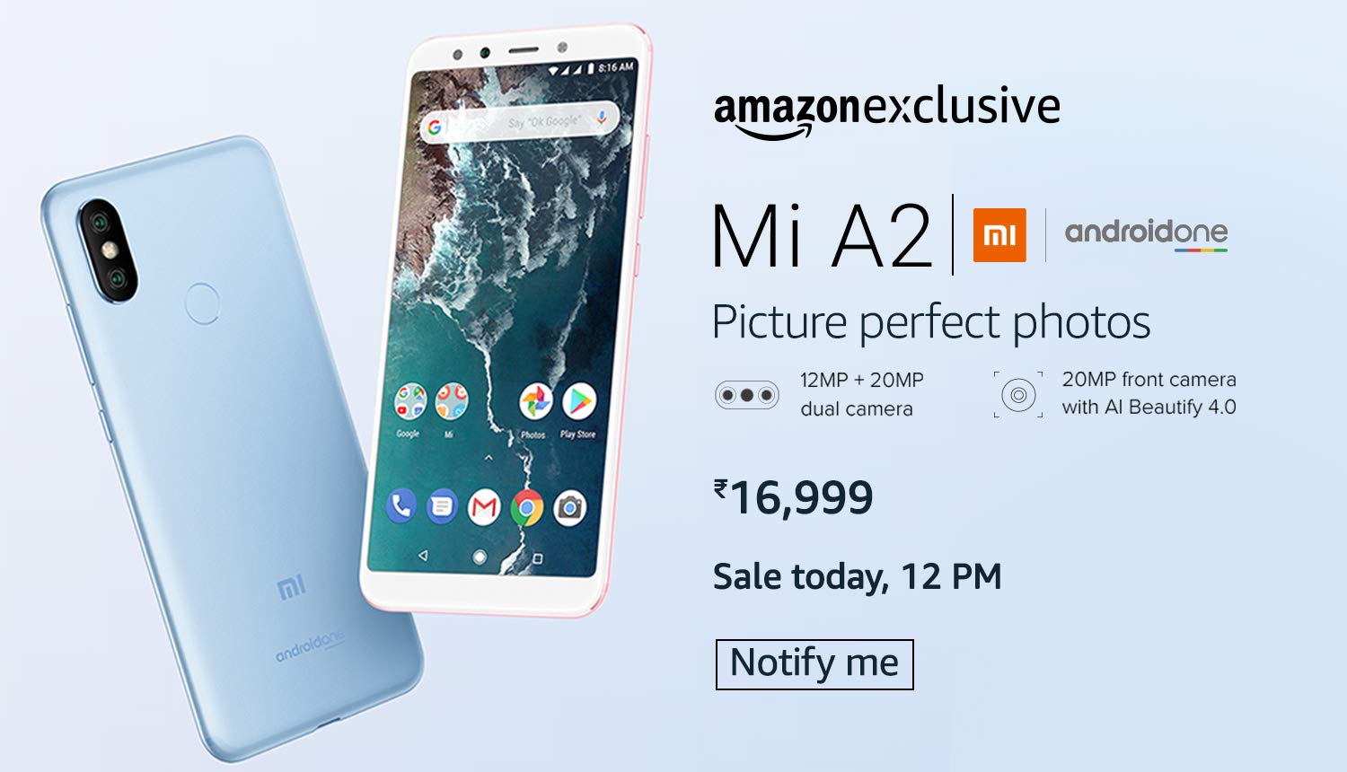 Amazon - Mi A2 Sale Today @ 12:00 PM