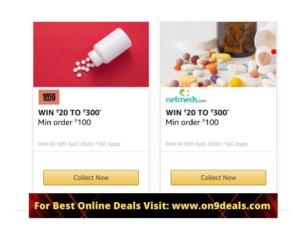 Amazon Pay - Get Upto Rs.300 Cashback on 1mg & Netmeds