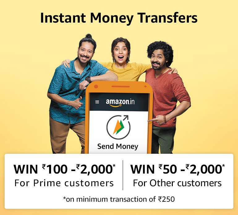 Amazon Pay Send Money Rs. 250 Or More & Get Upto Rs.2000 Cashback