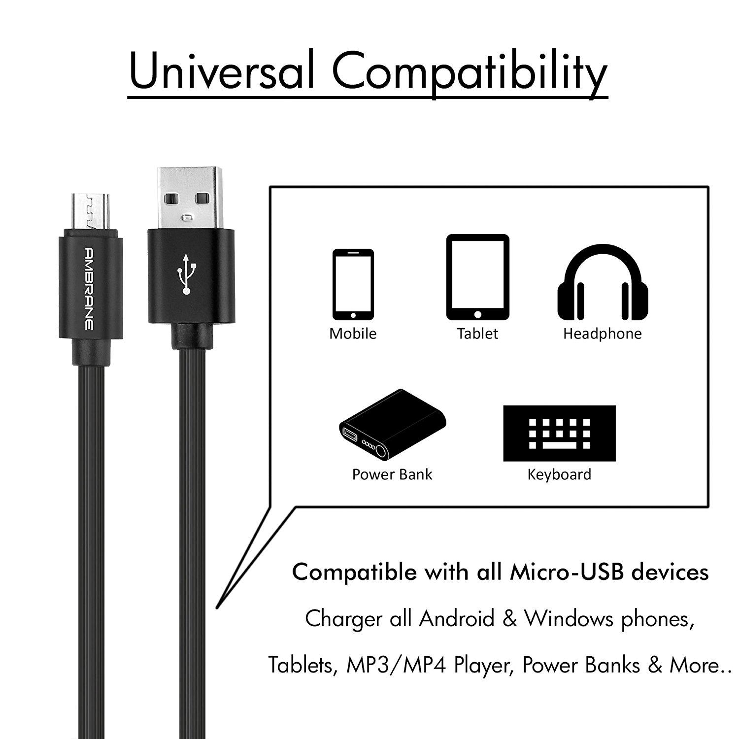 Ambrane ACM-29 Charge and Sync Cable