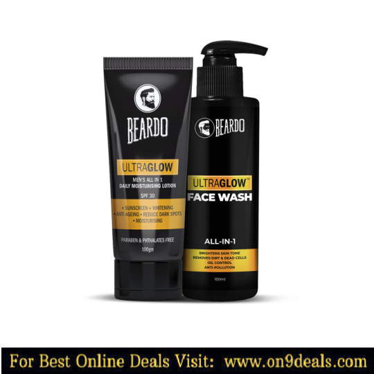 Beardo Ultraglow Lotion & Ultraglow Facewash Combo