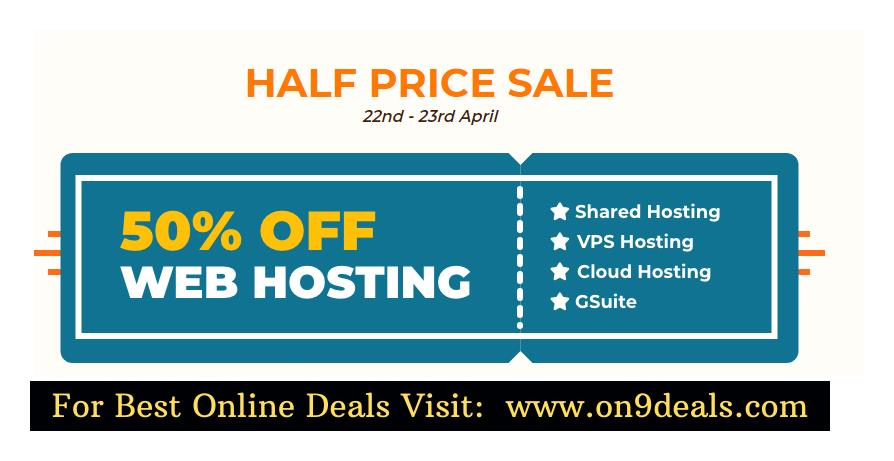 BigRock Half Price Sale Get 50% Discount on Hosting Gsuite Emails Service & More