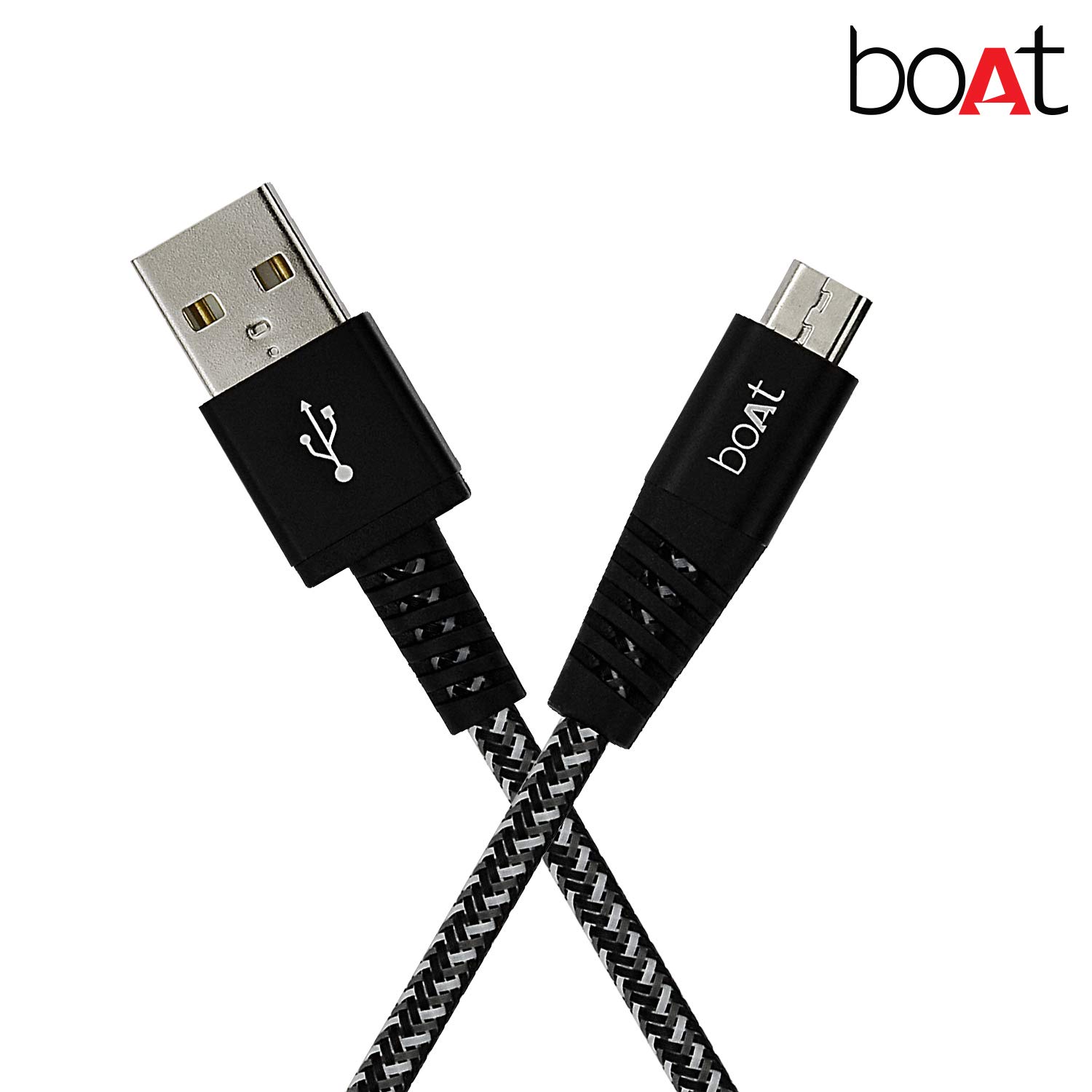 boAt Rugged v3 Extra Tough Unbreakable Braided Micro USB Cable 1.5 Meter + 2 Years Warranty