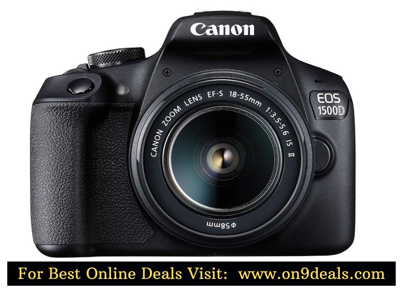 Canon EOS 1500D 24.1 Digital SLR Camera with EF S18-55 is II Lens 16GB Card and Carry Case