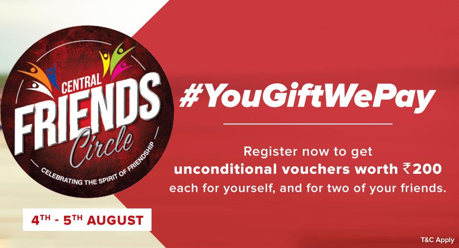 Central Mall - Just Register and Get Unconditional Rs.200 Voucher for free