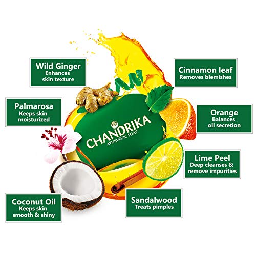 Chandrika Ayurvedic Soap, 125g (Pack Of 6)