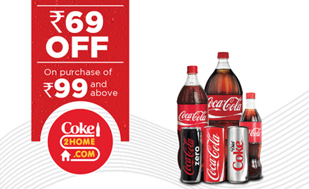 Coke2home Rs 69 off on a minimum bill of Rs 99
