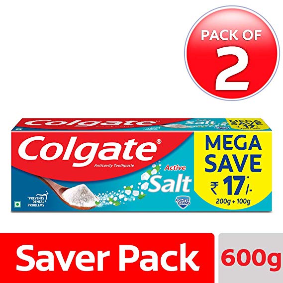 Colgate Active Salt Toothpaste 300gm Saver Pack (Pack of 2)