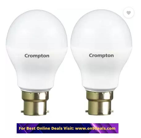 Crompton 9 W Standard B22 LED Bulb  (White, Pack of 2)