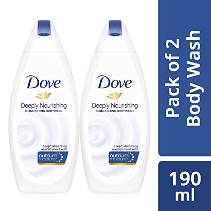 Dove Deeply Nourishing Body Wash, 190ml (Pack of 2)