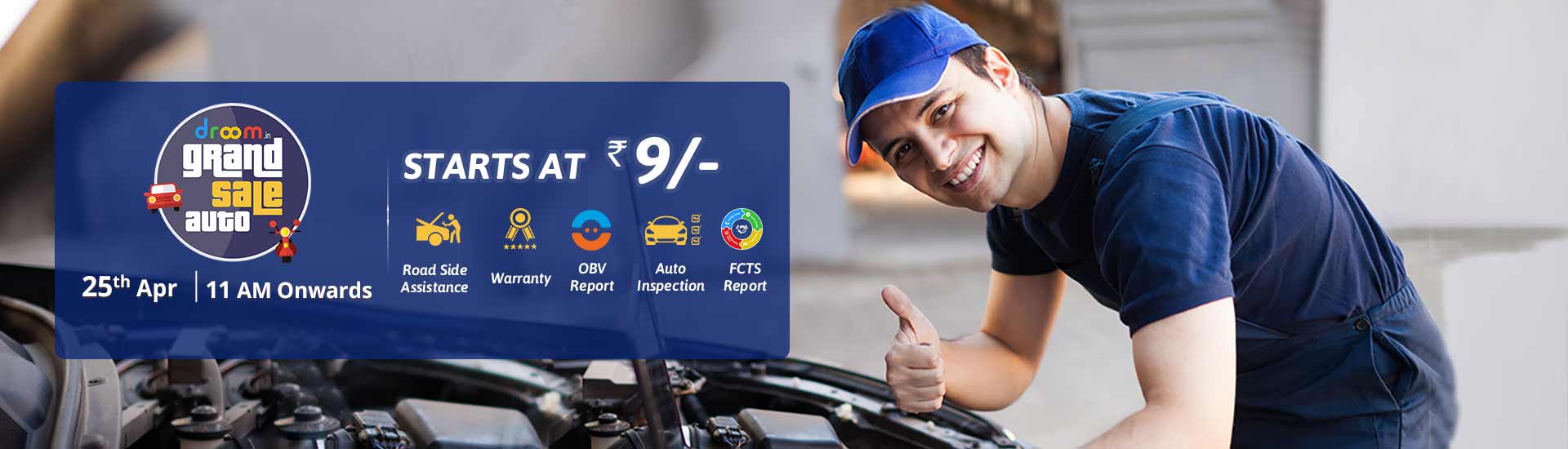 Droom Auto Service Sale Rs.9 or Rs.99 