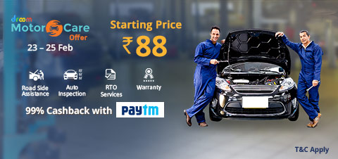 Droom Motor Care Offer - Get 99% Cashback on Payment via Paytm Wallet