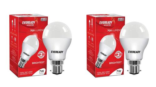 Eveready B22 Base 7-Watt LED Bulb (Pack of 2, Cool Day Light)