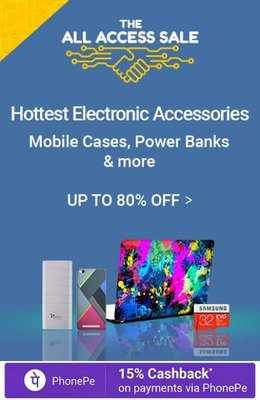 Flipkart - The All Access Sale 15% Cashback With Phonepe