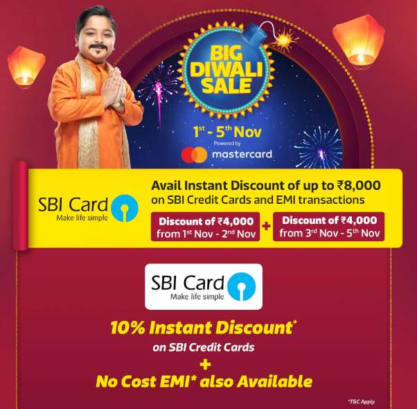 Flipkart - Mobiles Big Diwali Sale Extra 10% Discount With SBI Credit Card