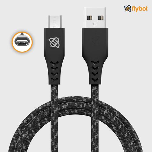 Flybot Bolt Rugged Polyester Braided Unbreakable Micro USB Fast Charging Cable