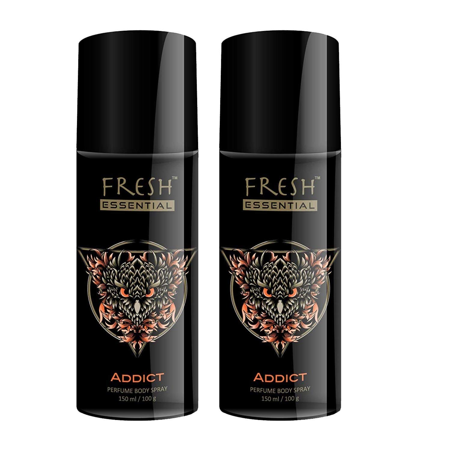 Fresh Essential Gas Deodorant, Addict, 150 ml (Pack of 2)