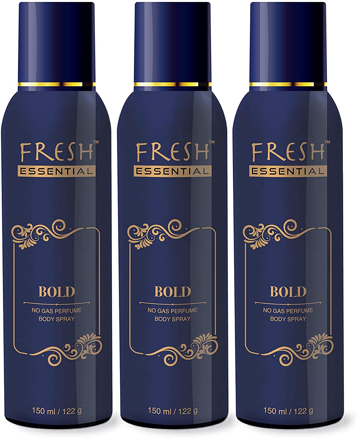 Fresh Essentials Bold No Gas Deodrant - 150 ml (Pack of 3)