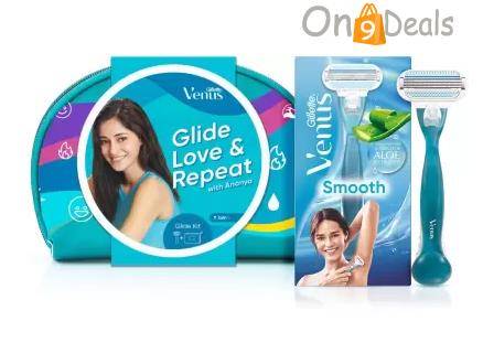 GILLETTE Venus Smooth Hair Removal Razor + Beauty Pouch for Women