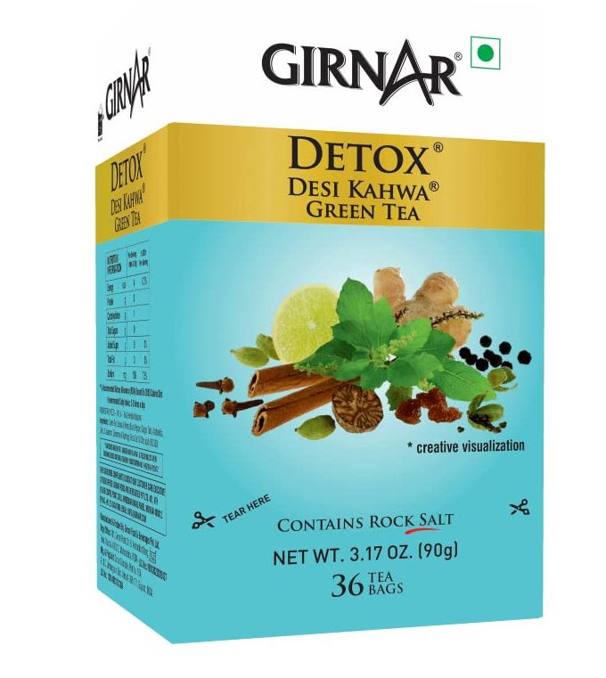 Girnar Food & Beverages Pvt. Ltd. Detox Green Tea - Desi Kahwa (36 Tea Bags)