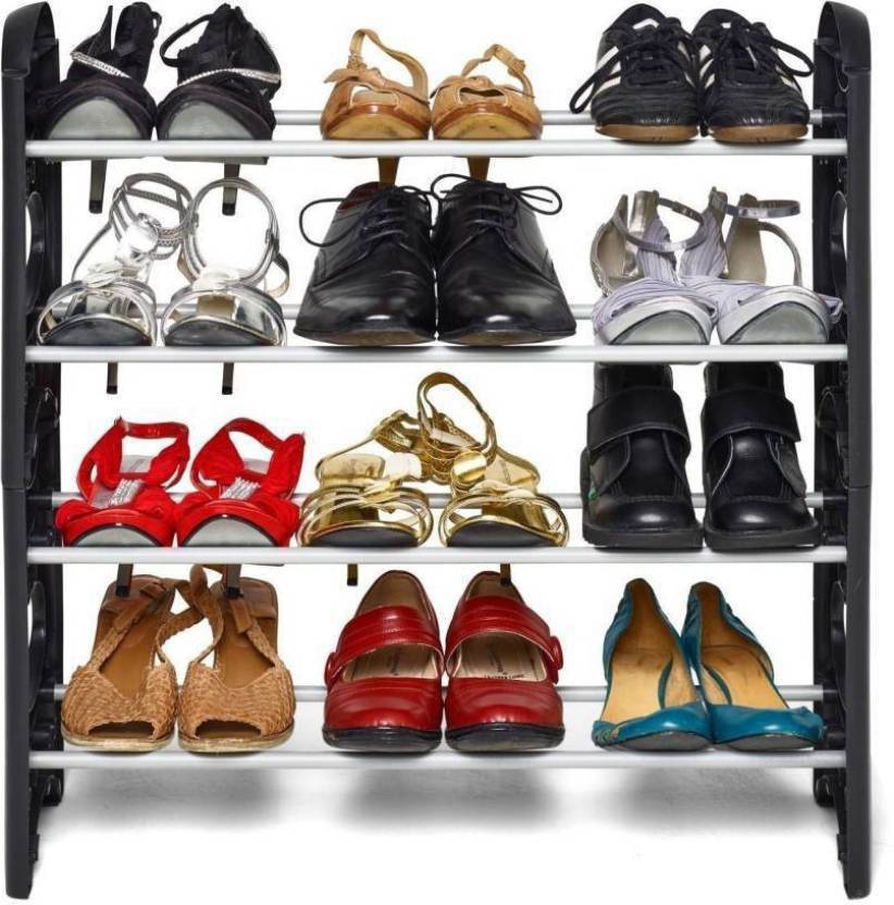 Global Bazarro Plastic Collapsible 4 Shelves Shoe Stand