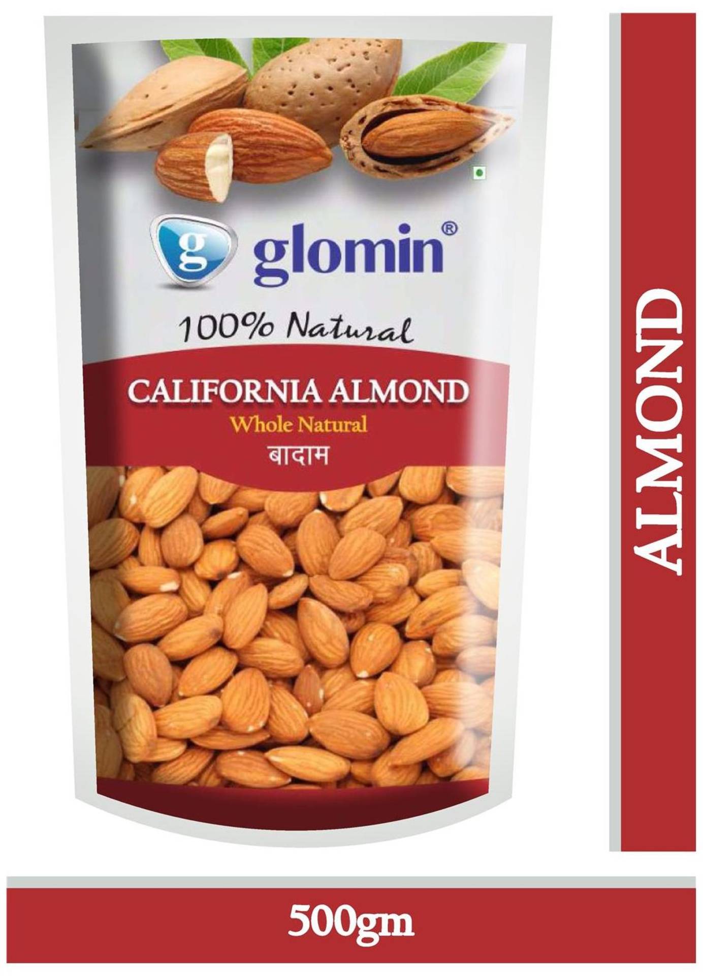 Glomin California Almond Raw 500 grams 1Pc