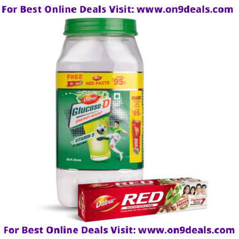 Glucose-D Vitamin D Plus Calcium Energy Drink  (200g Dabur Red Toothpaste Free)  (1 kg, Plain Flavored)