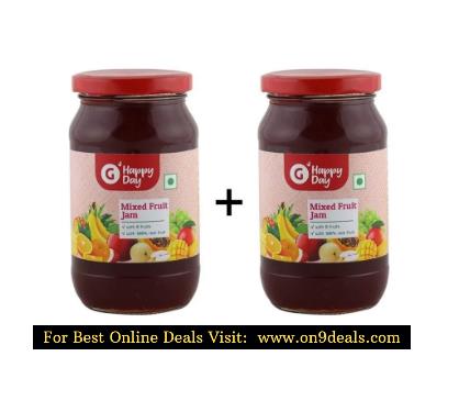 Grofers Happy Day Mixed Fruit Jam - Buy 1 Get 1 Free @ Rs.150 Only