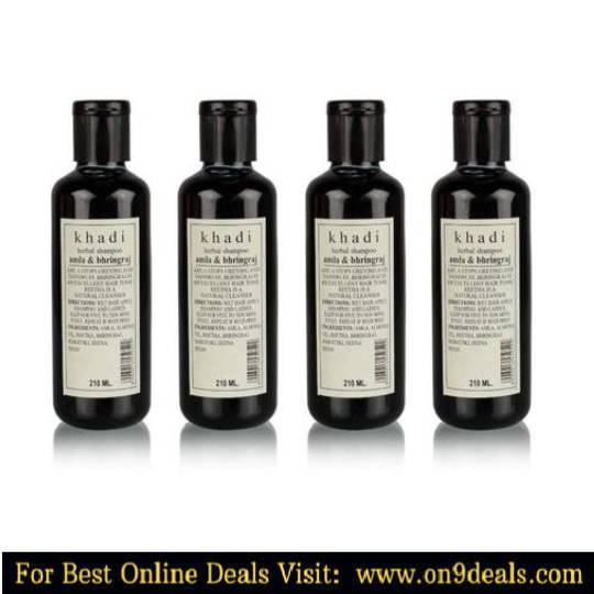 Herbal Khadi Amla & Bhringraj shampoo, pack of 4 Men & Women  (840 ml)